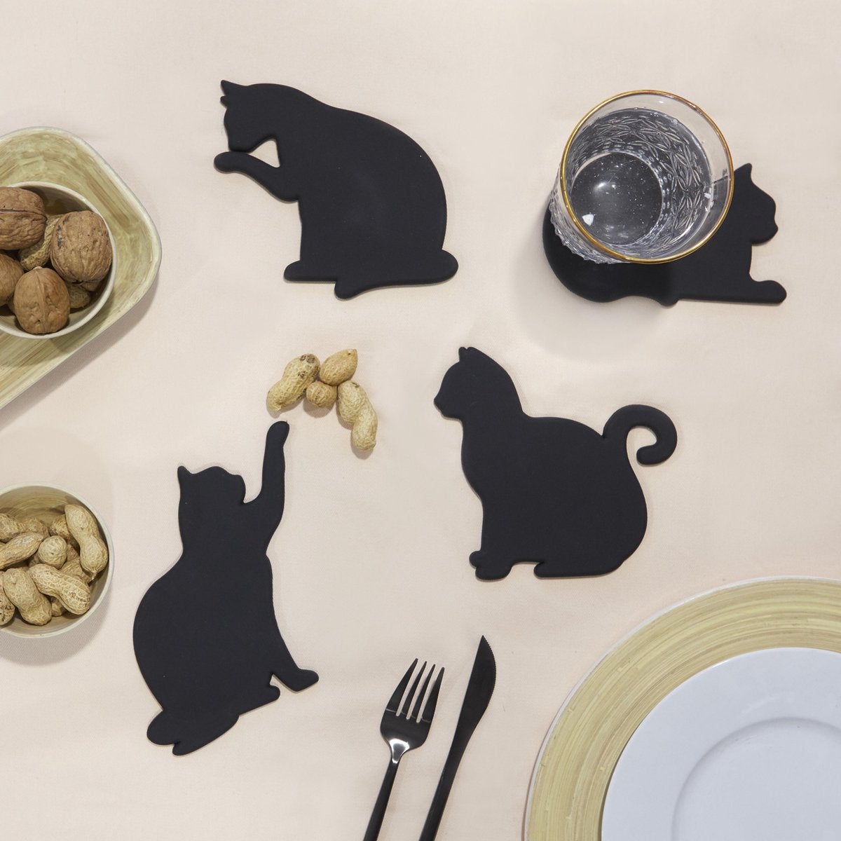 Juego de Posavasos de Gato (con Iman)